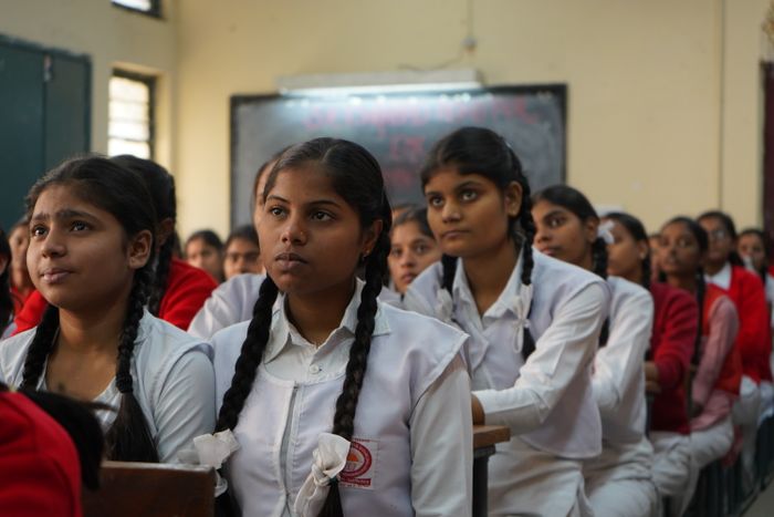Indian students learning in a classroom